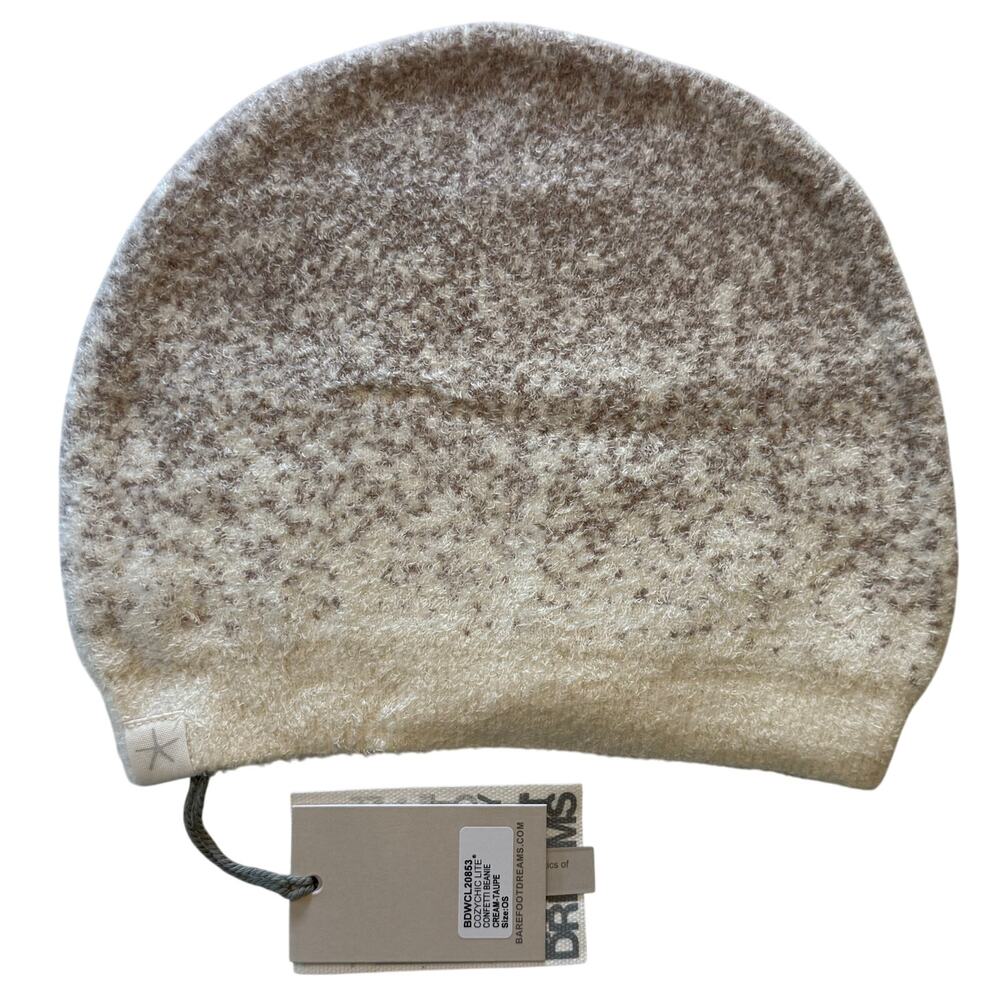 Barefoot Dreams‎ Beanie Cream Taupe CozyChic Lite Confetti Knit BDWCL20853